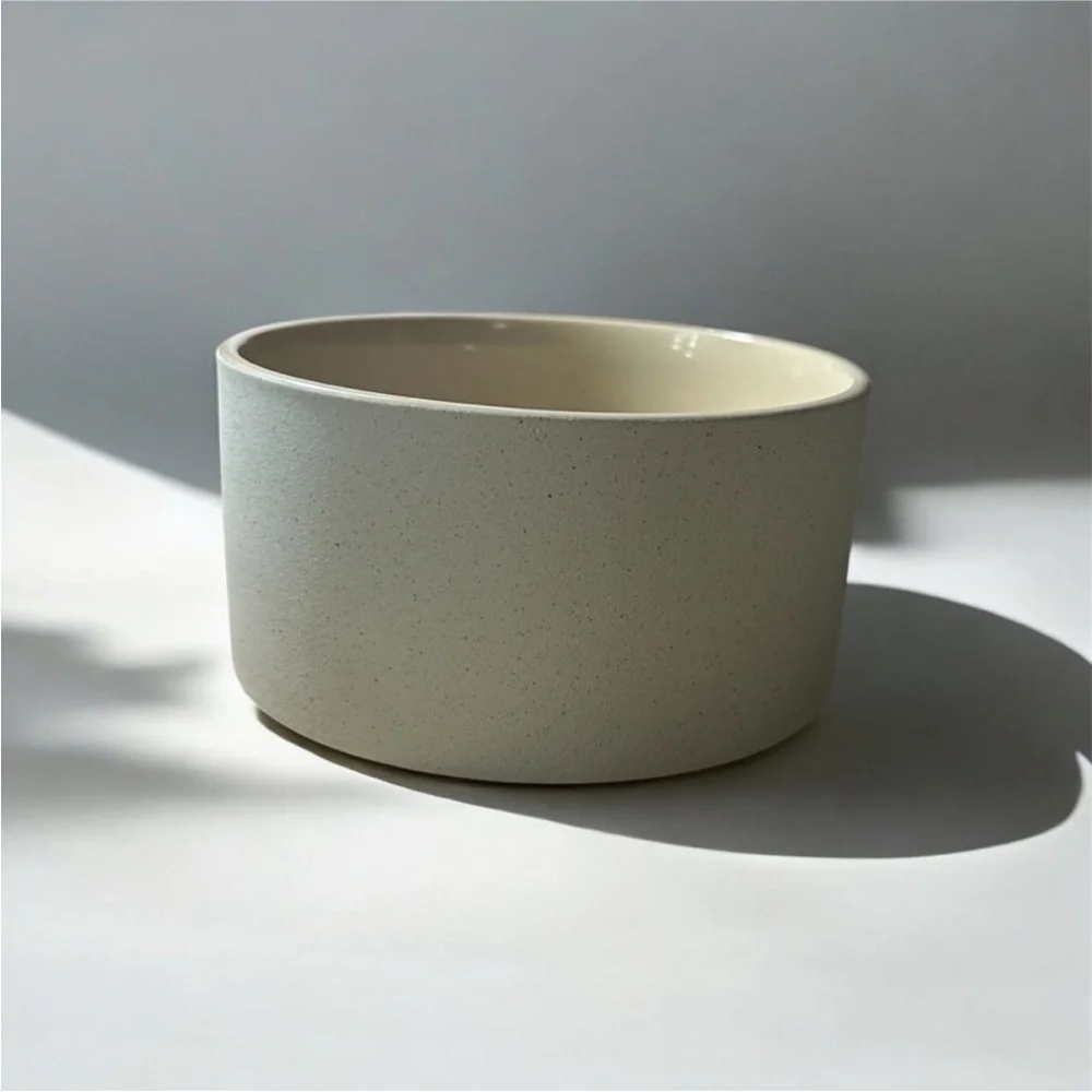 Ceramic Textured Pastel Blue Matte Dog Bowl 14oz